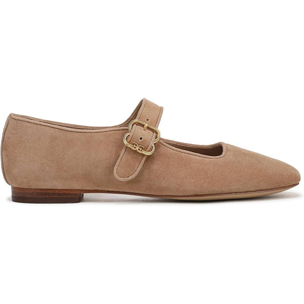 Sam Edelman Michaela SIZE 8 Women's Square Toe Suede Mary Jane Flat Tan Suede - Picture 5 of 6